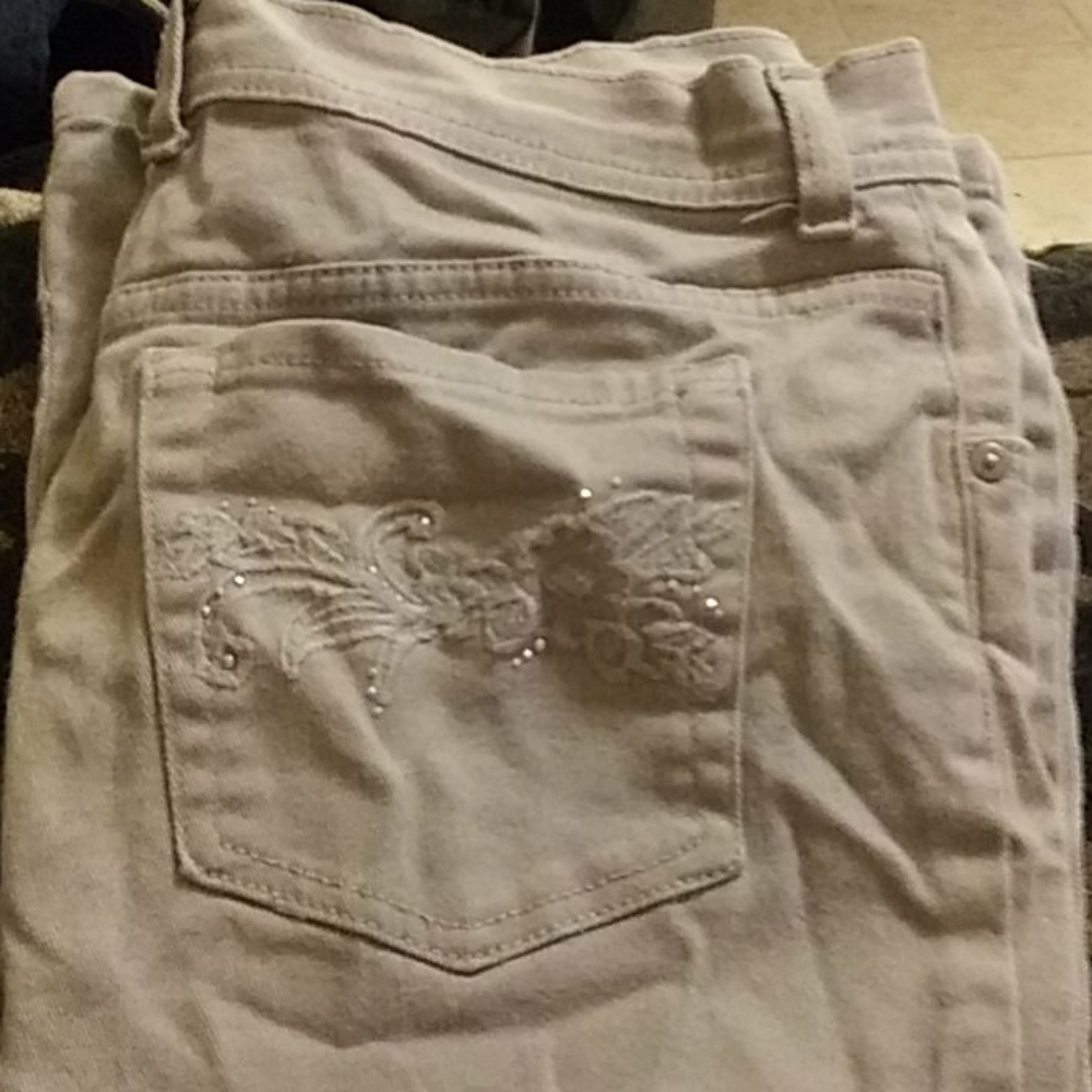 Tan woman's jeans
